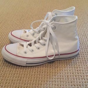 High Top White Converse W Size 7